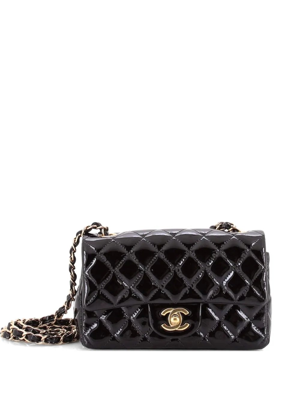 Classic Single Flap Bag Quilted Patent Mini crossbody bag