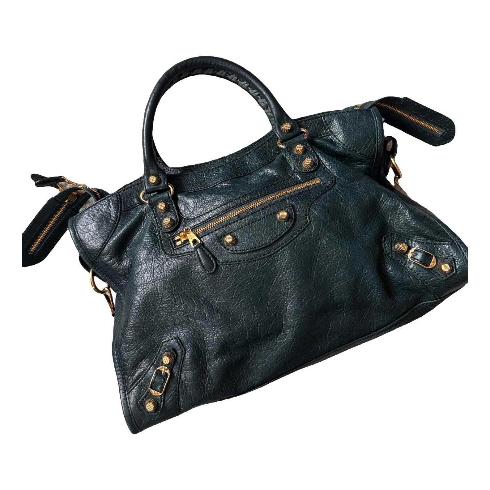 City leather handbag