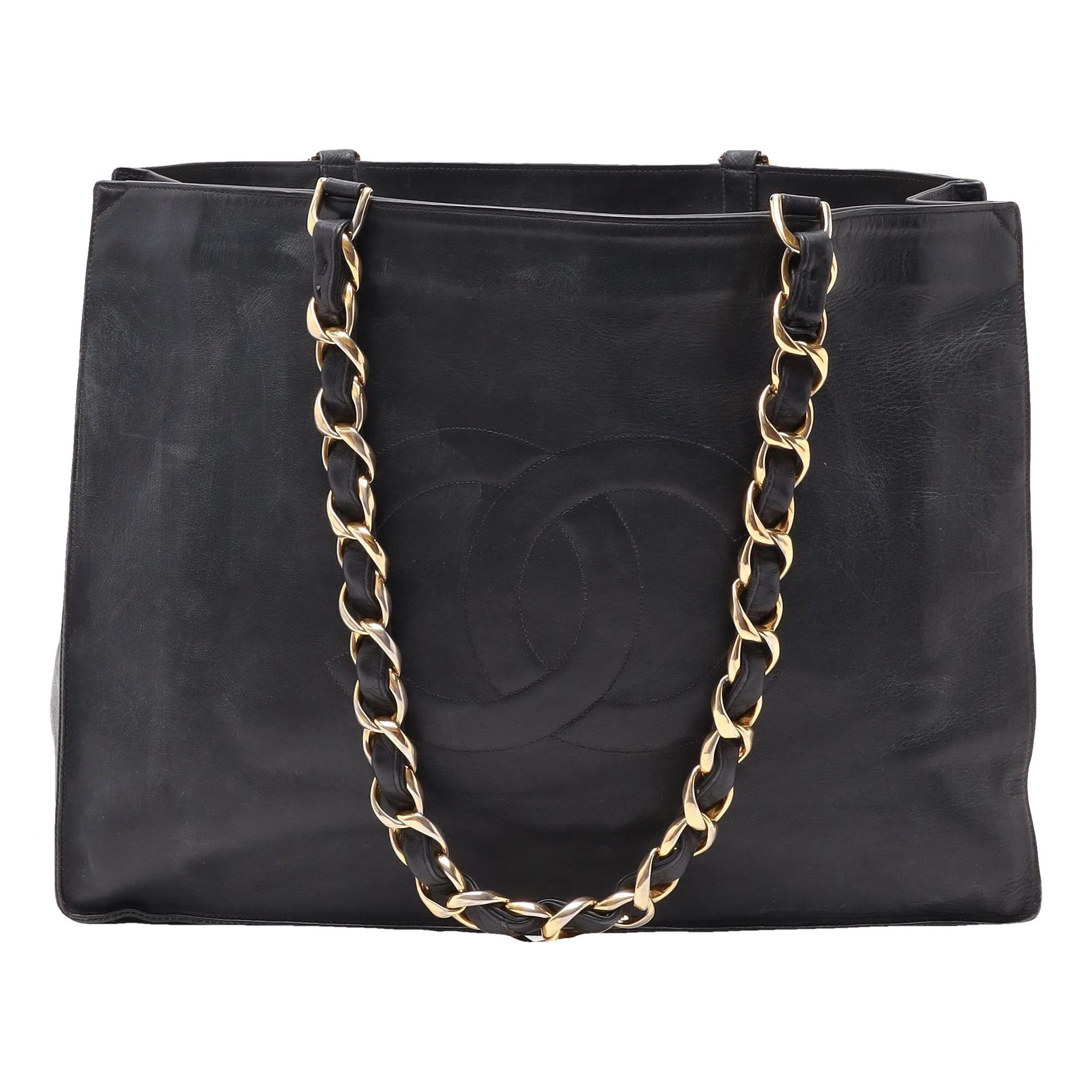Vintage CC Chain leather tote