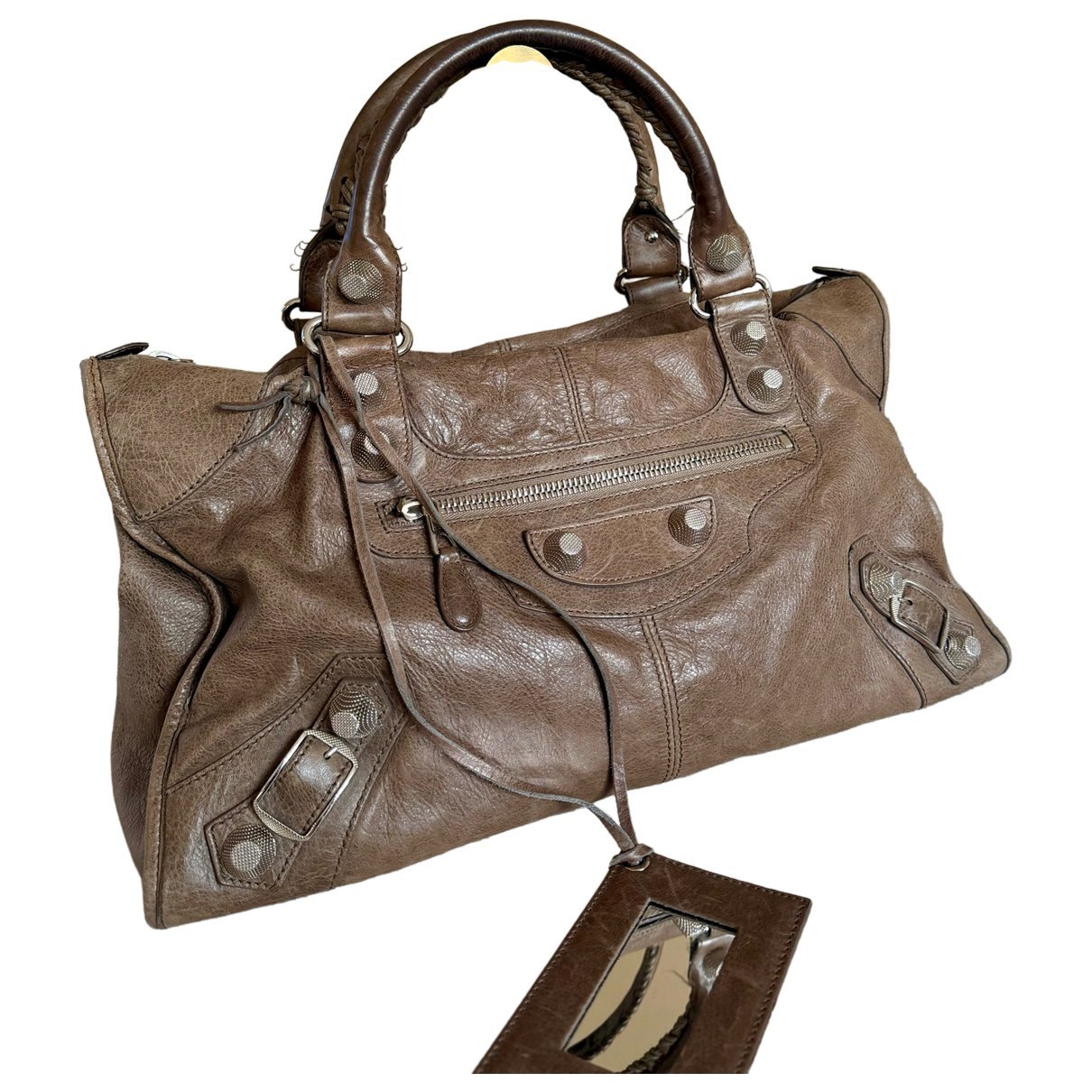 Work leather handbag