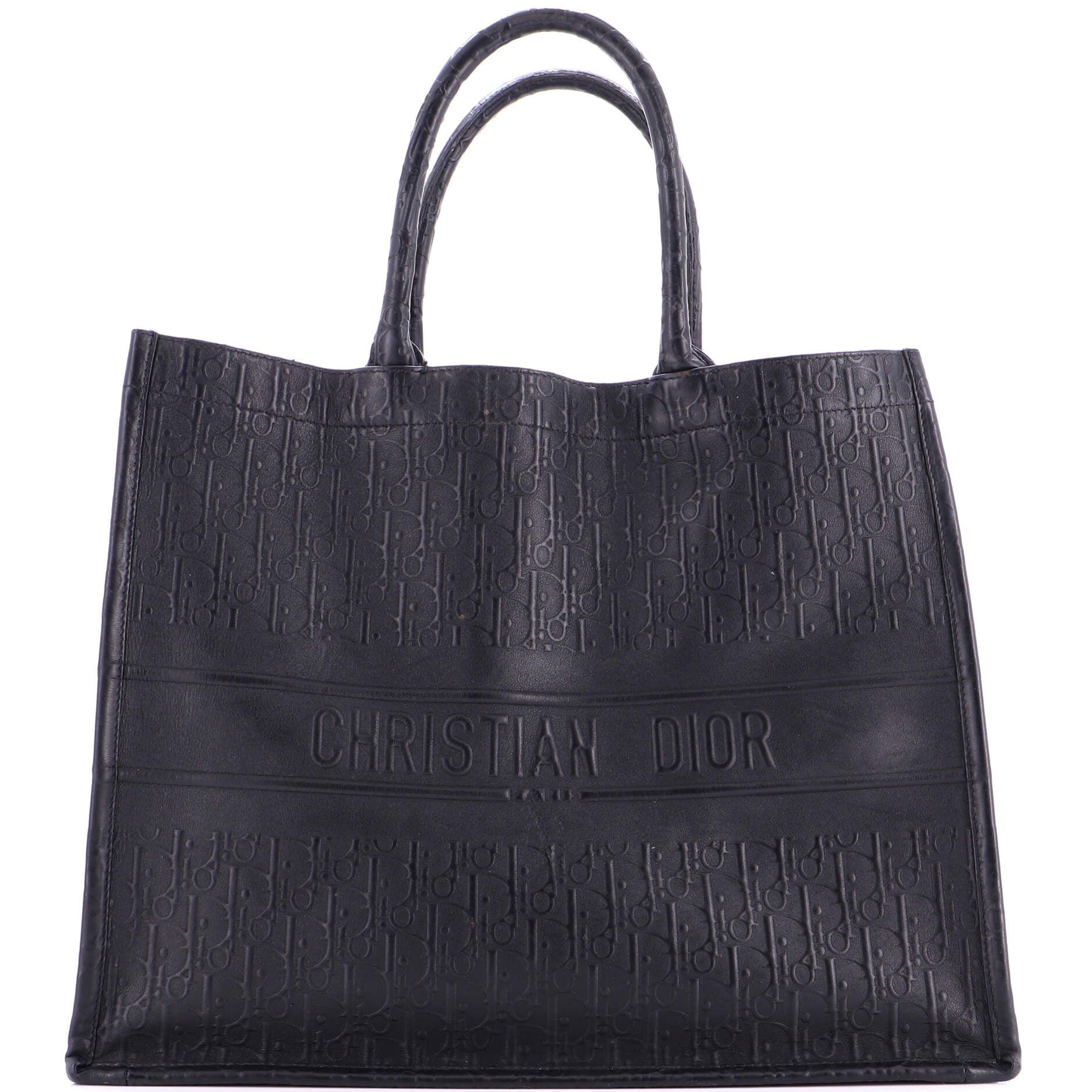 Dior Book Tote Oblique Embossed Calfskin Large