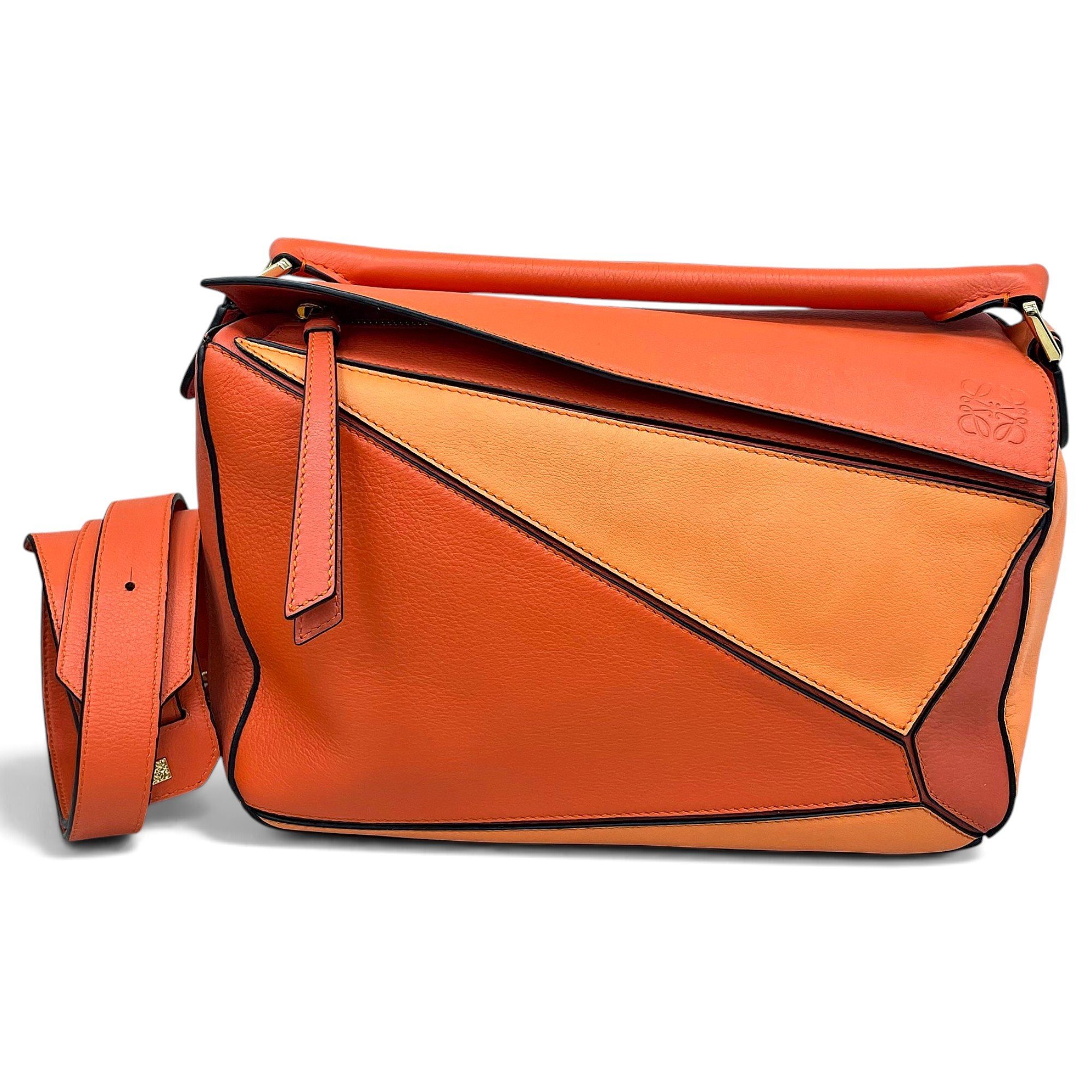 Puzzle leather handbag