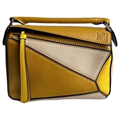 Puzzle leather handbag