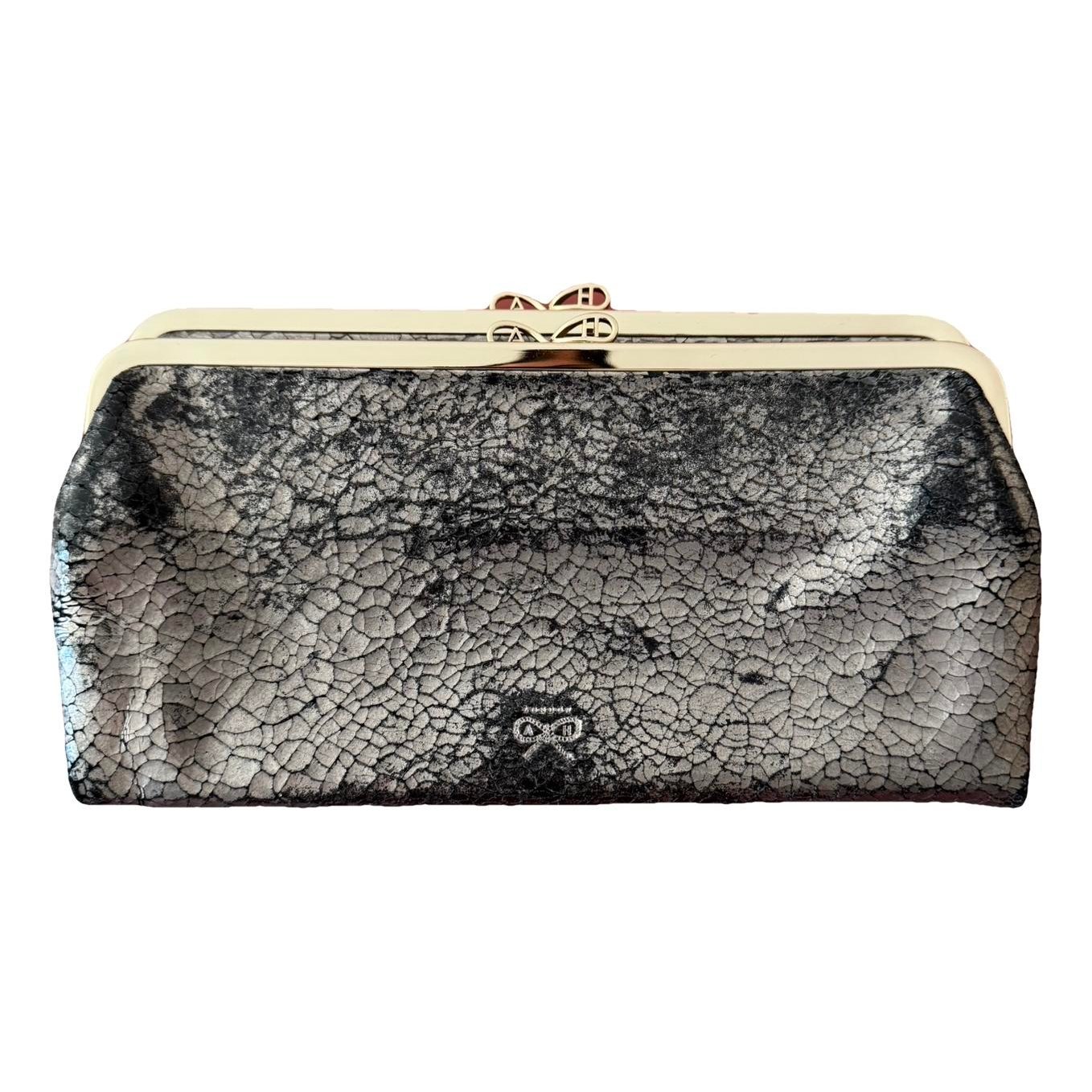 Leather clutch bag