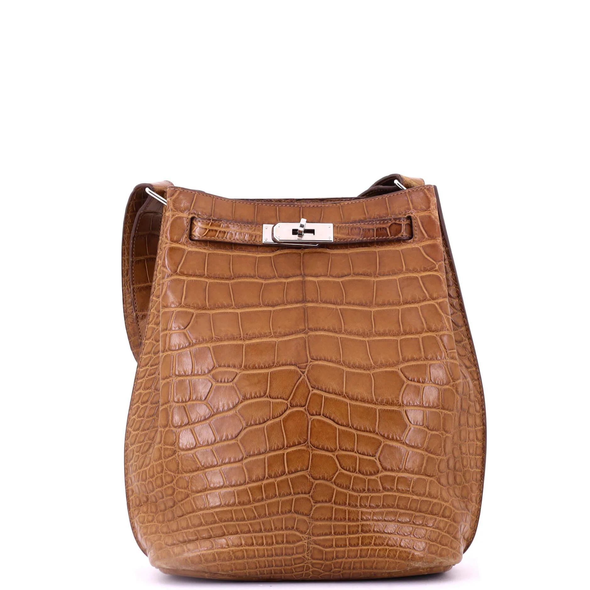 Hermes Kelly Handbag Gold Alligator Skin 2009