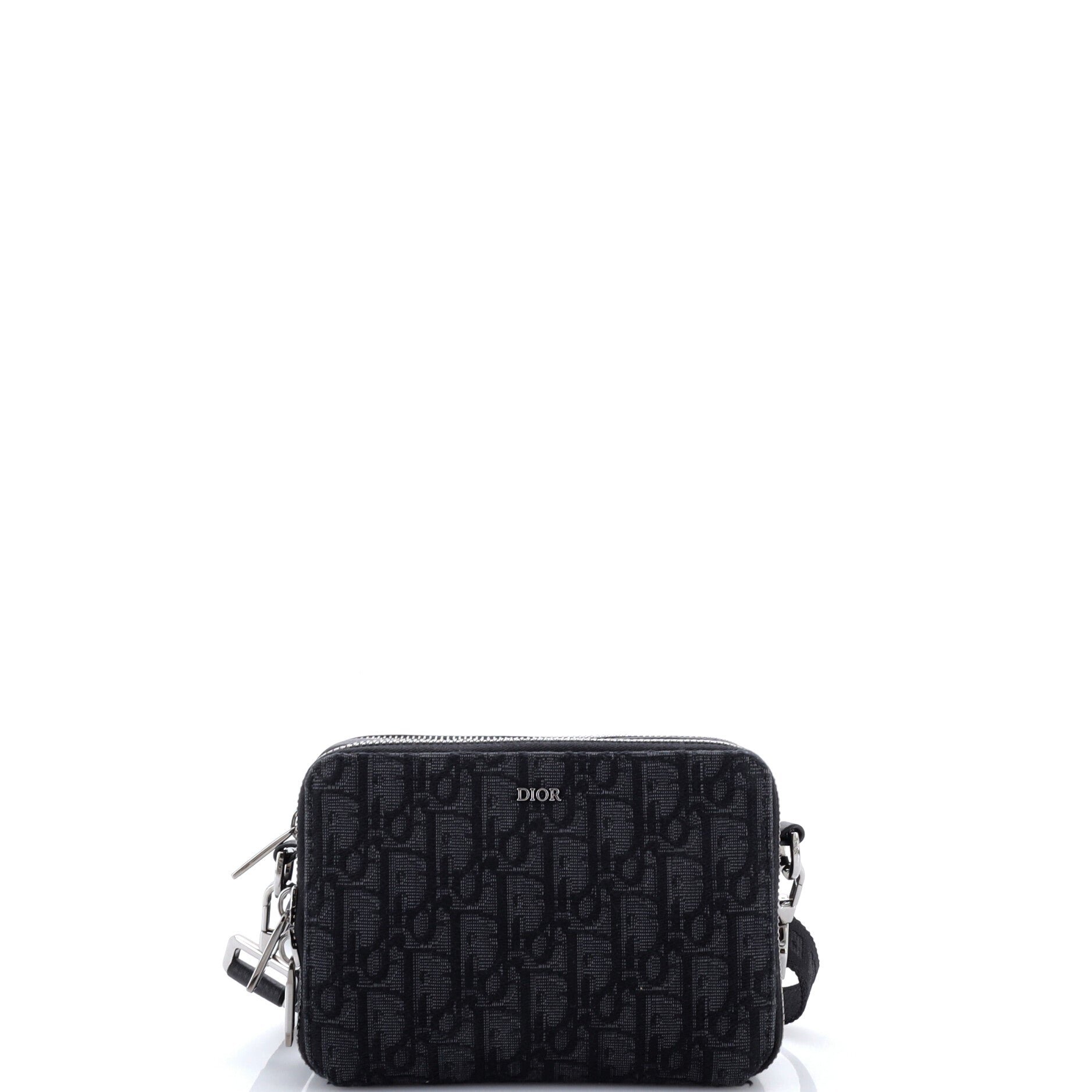 Double Zip Crossbody Pouch Oblique Canvas