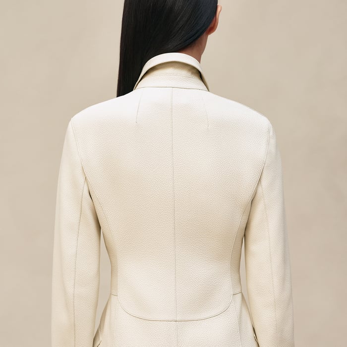 Blanc Camarguais Equestrian Leather Coat