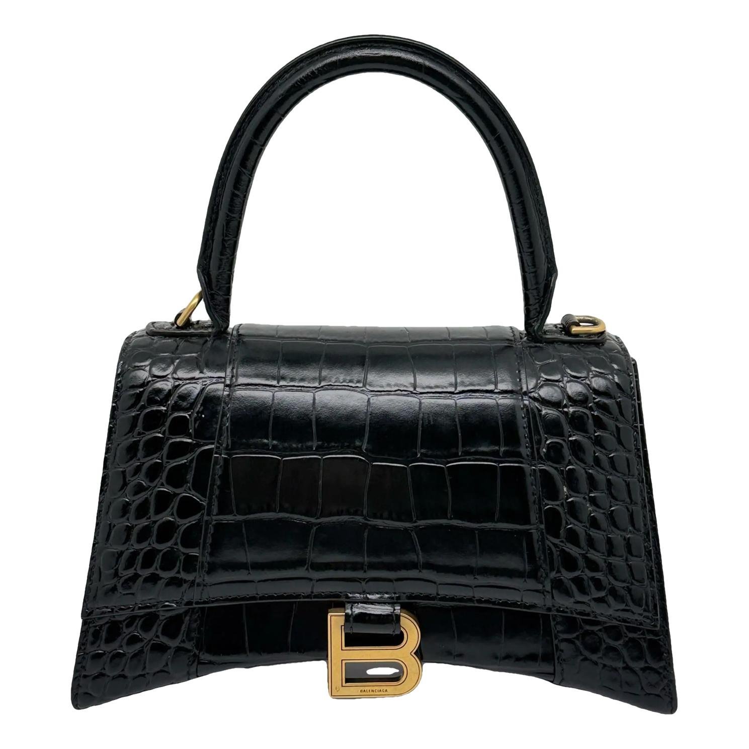 Hourglass leather handbag