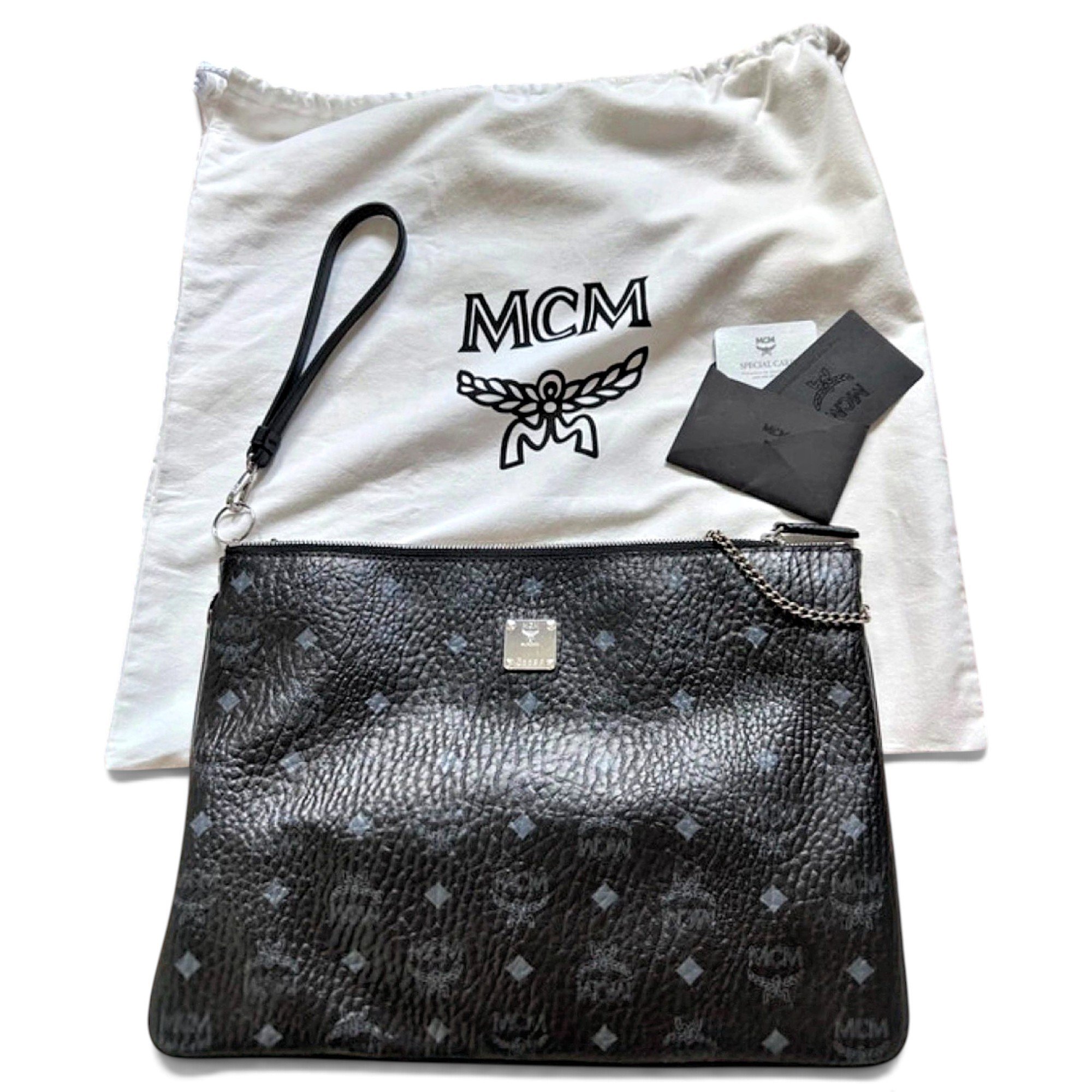 Leather clutch bag