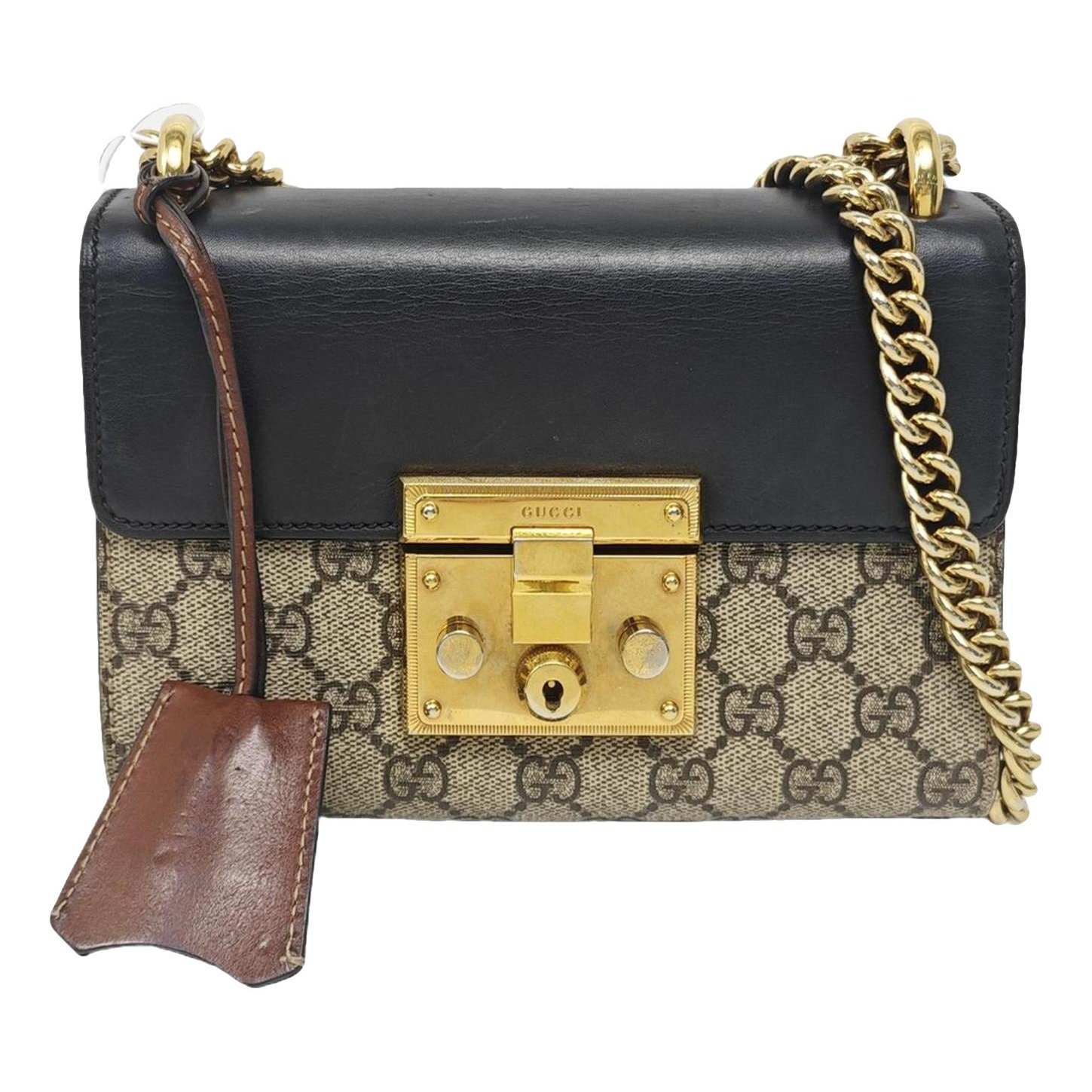 Padlock leather handbag