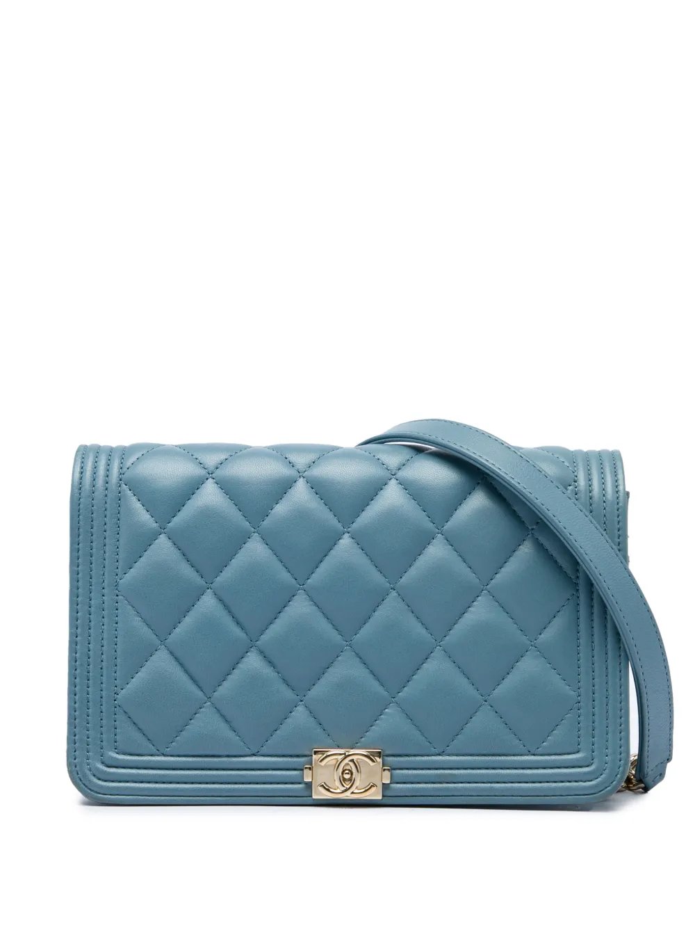 2019 Quilted Lambskin Boy Wallet On Chain crossbody bag