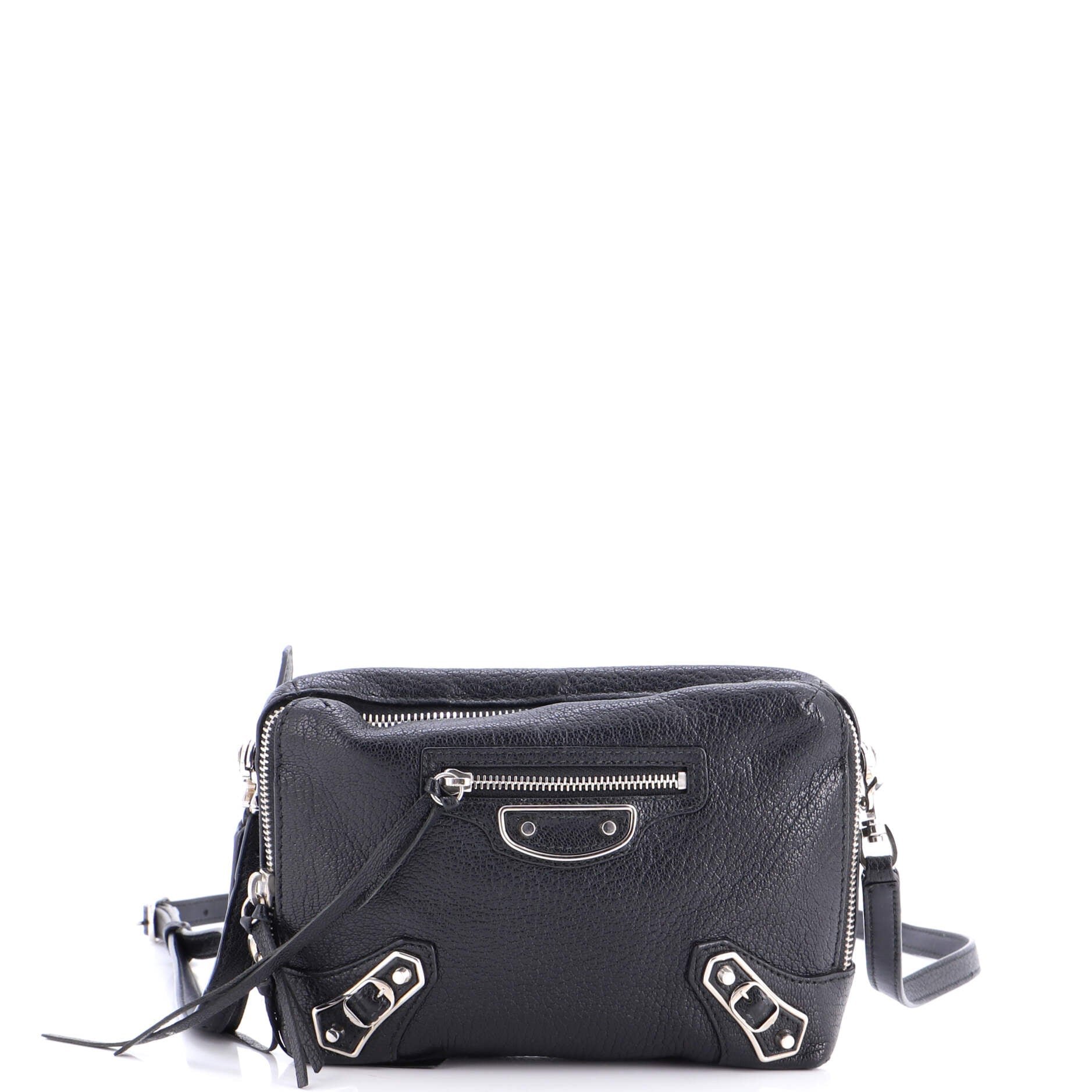 Classic Studs Chain Reporter Crossbody Bag Leather XS