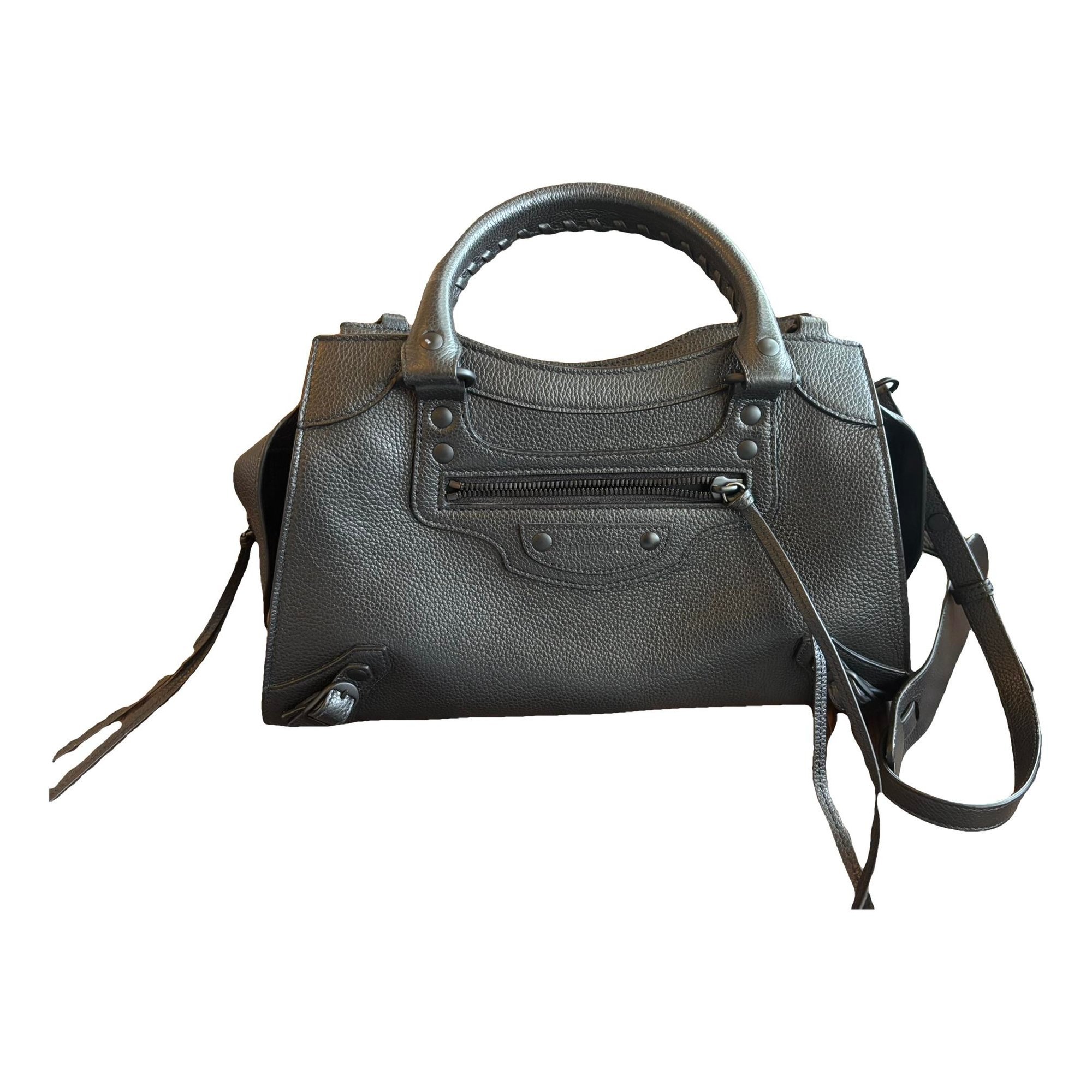 City leather handbag