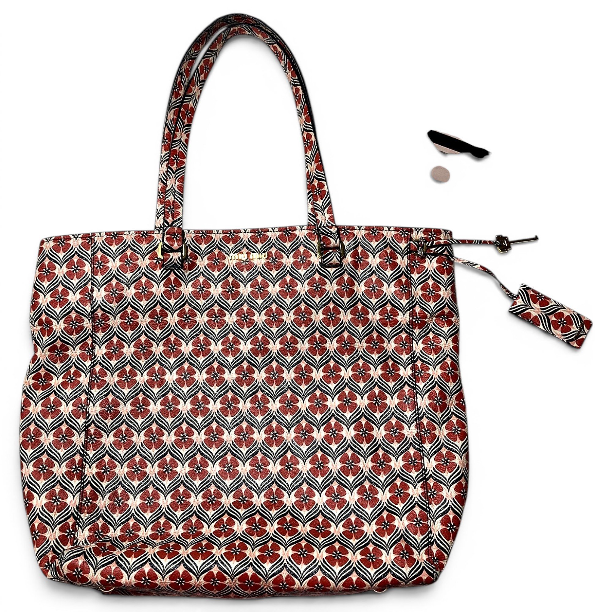 Miu Miu Madras leather tote