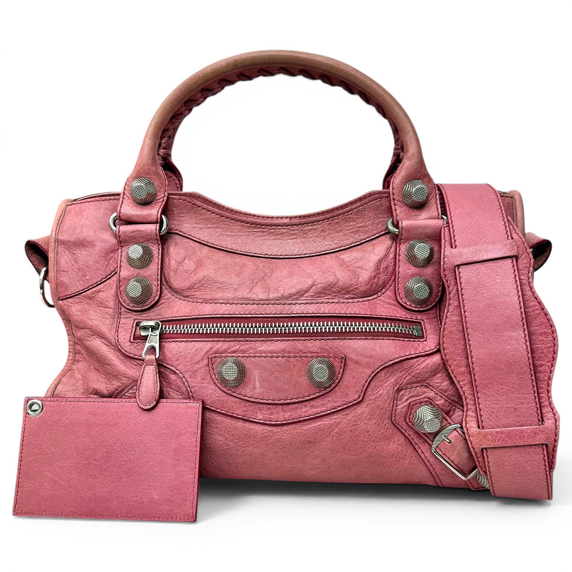 City leather handbag