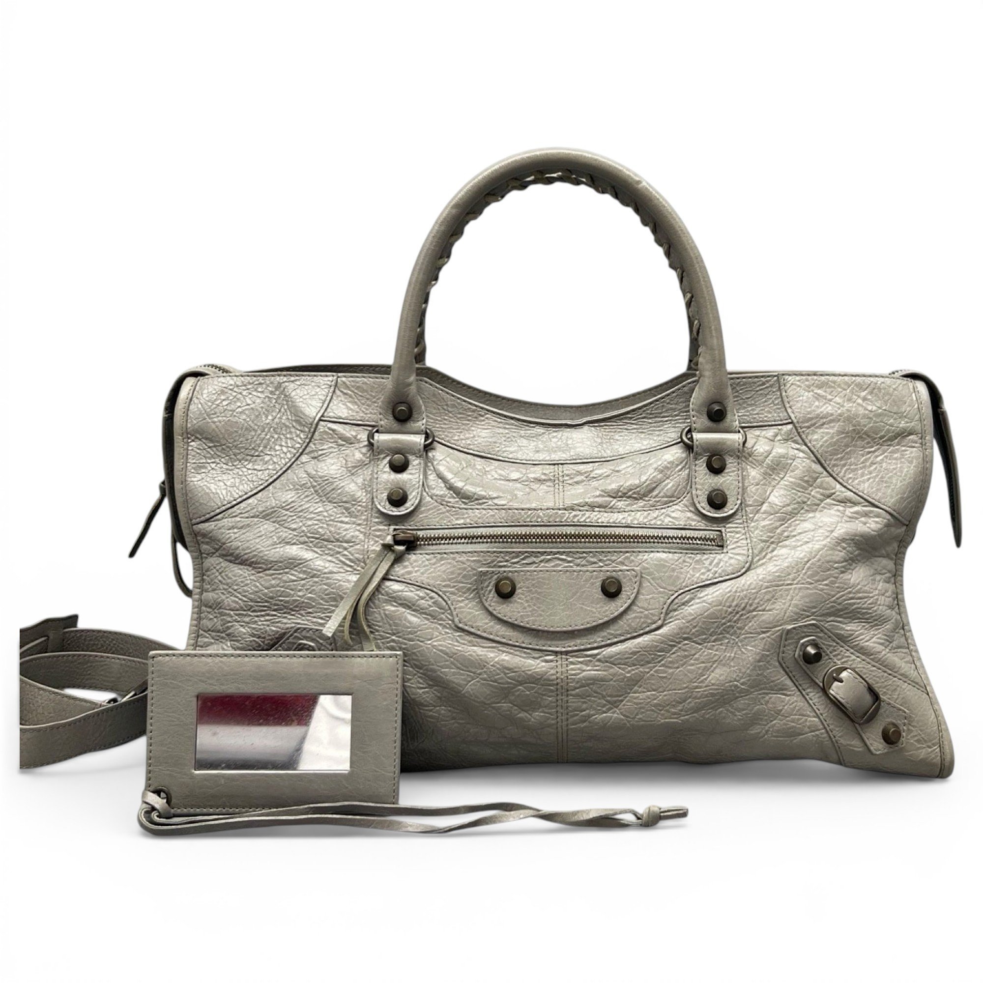City leather handbag