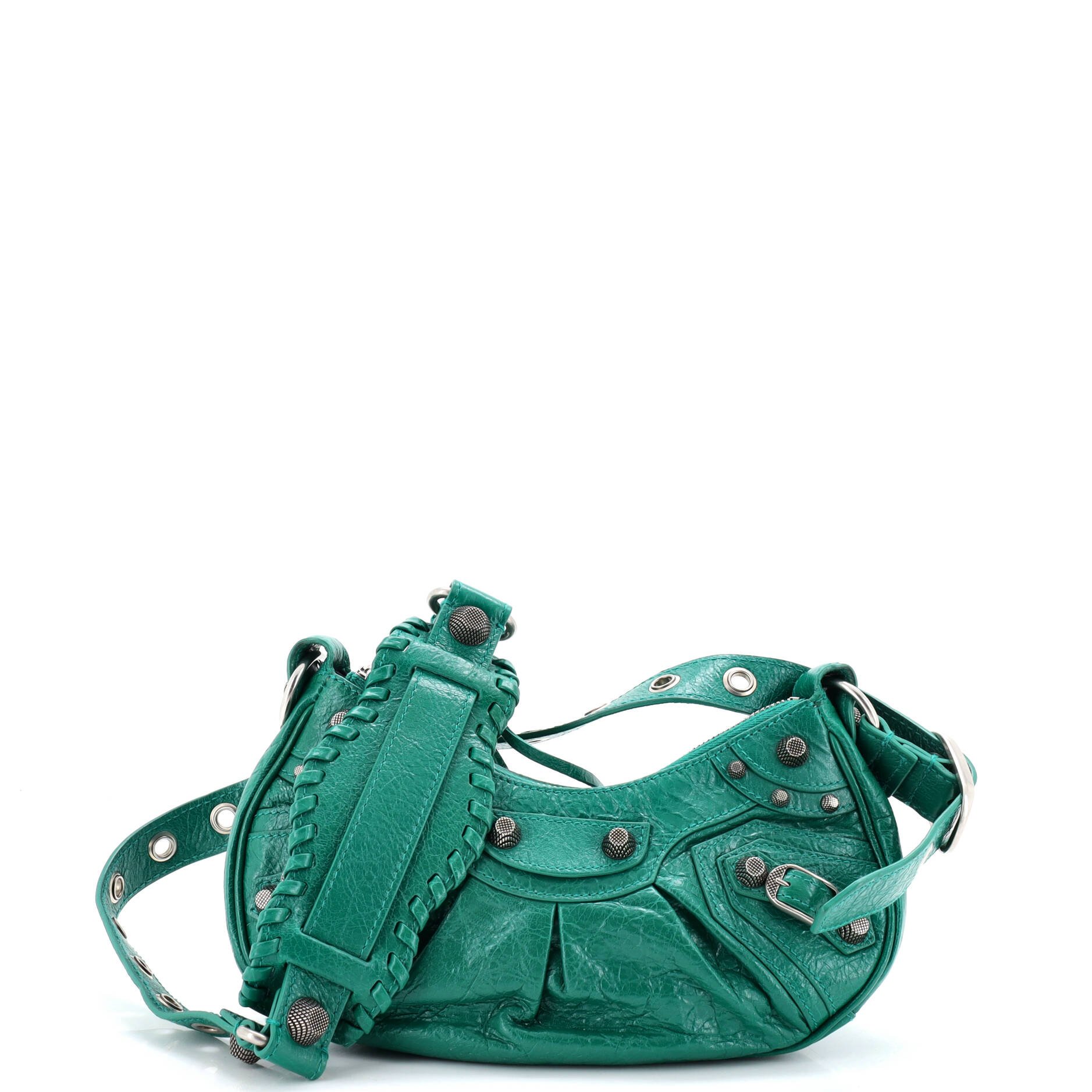 Le Cagole Giant Studs Shoulder Bag Leather XS