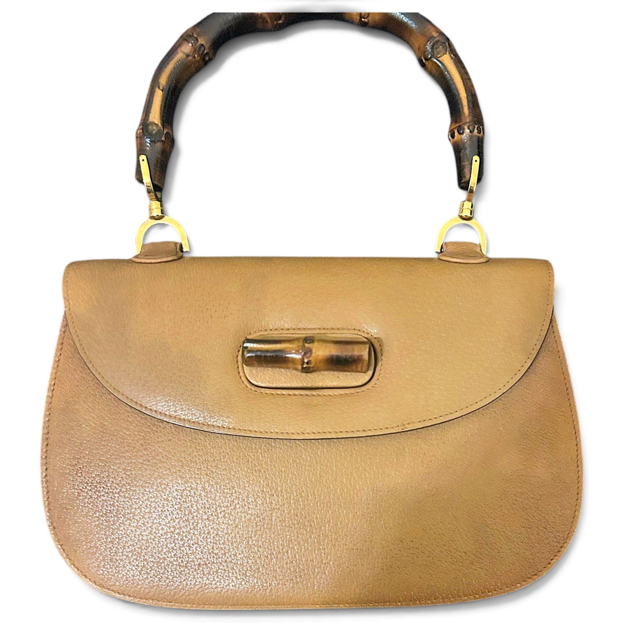 Convertible Bamboo Top Handle leather handbag