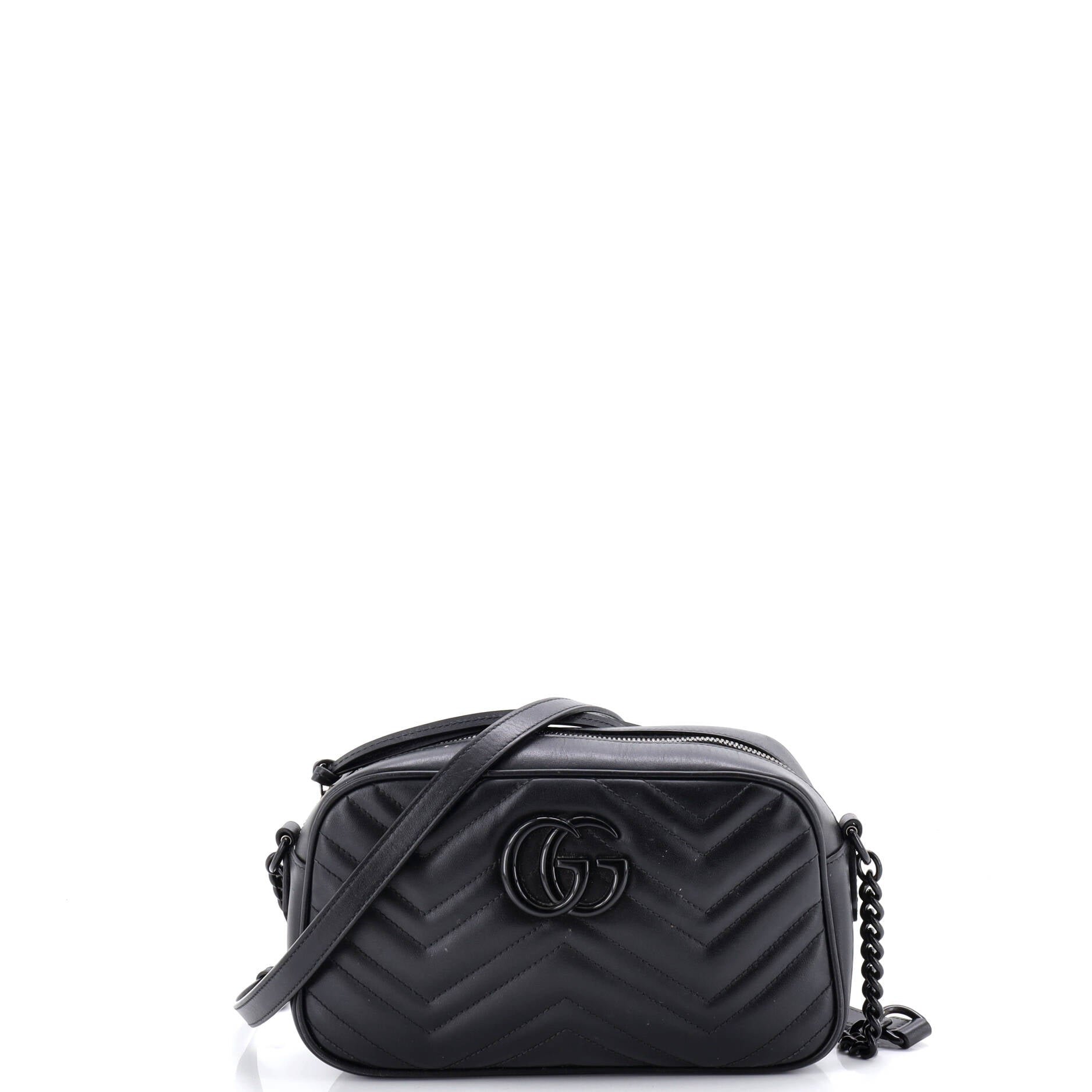 Gucci GG Marmont Monochrome Shoulder Bag Matelasse Leather Small