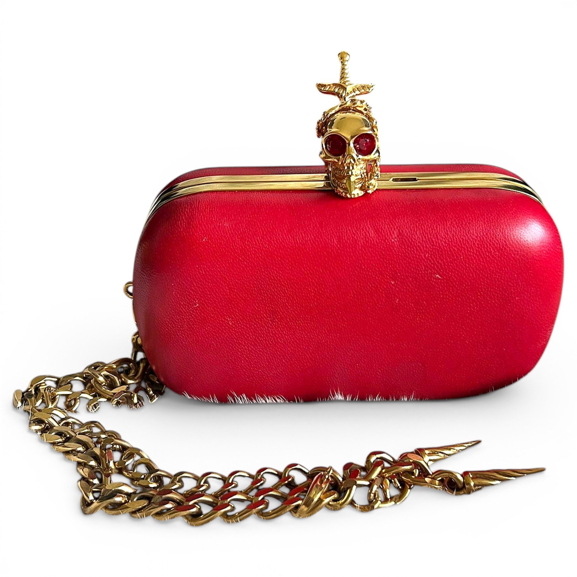 Skull leather bag