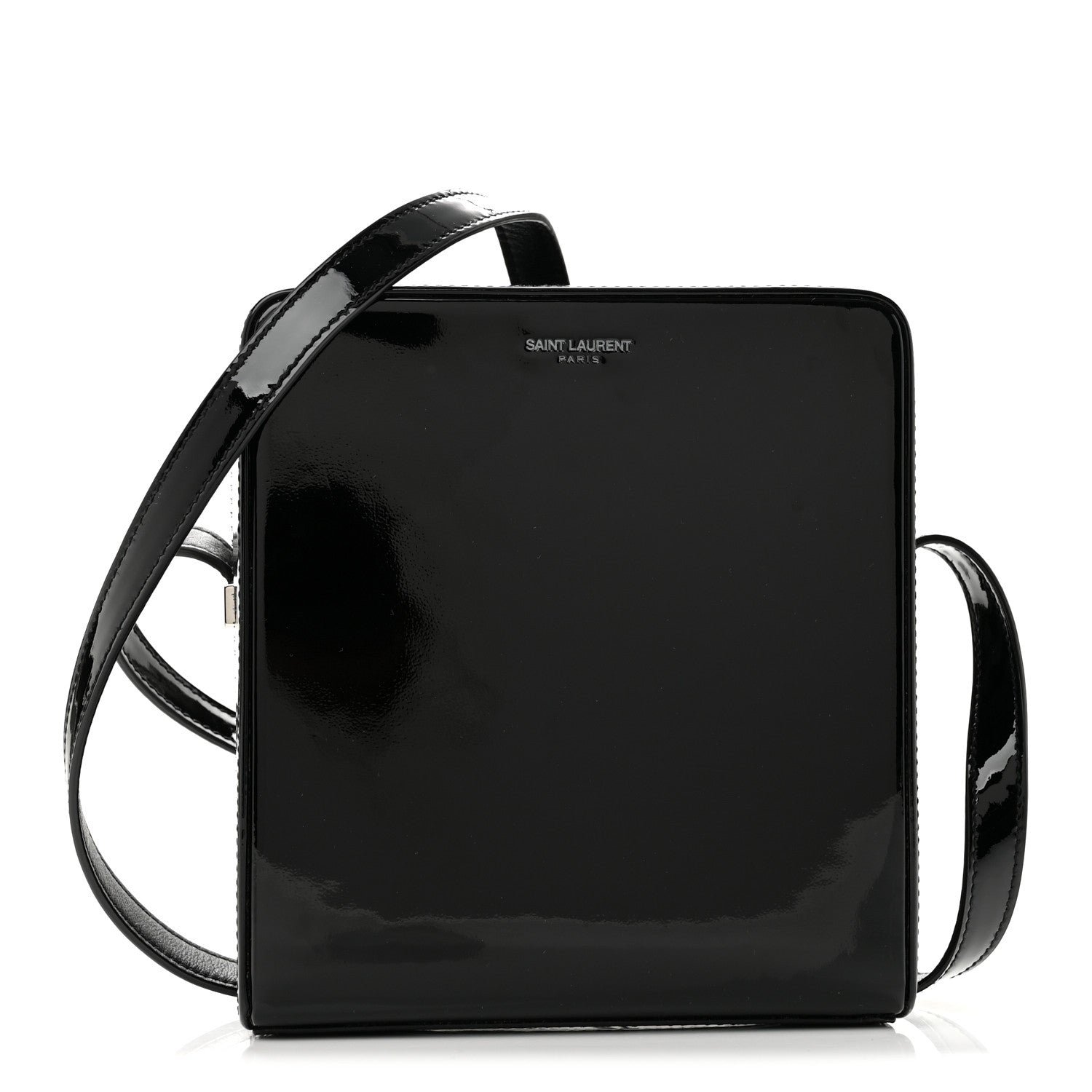 Saint Laurent Patent Camera Shoulder Bag Black
