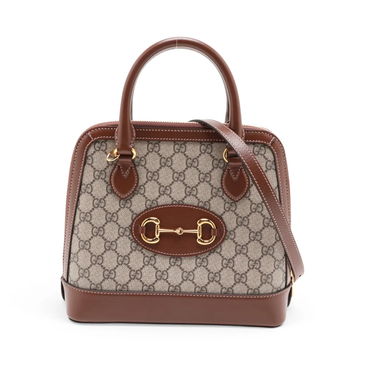 Gucci GG Supreme Horsebit 1955 621220 PVC & leather 2 Way Handbag Beige×Brown