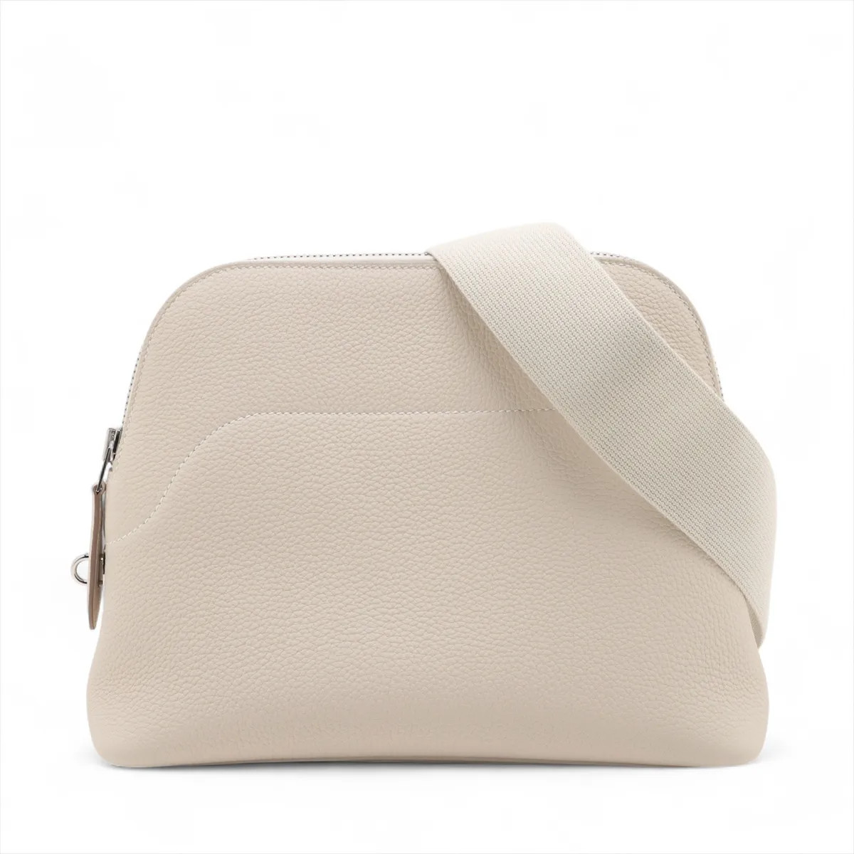 Hermès Bolide Messenger Togo Craie Silver Metal Fittings