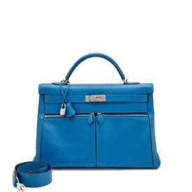 Hermes Bleu Mykonos Swift Kelly Lakis 40 Palladium Hardware, 2011
