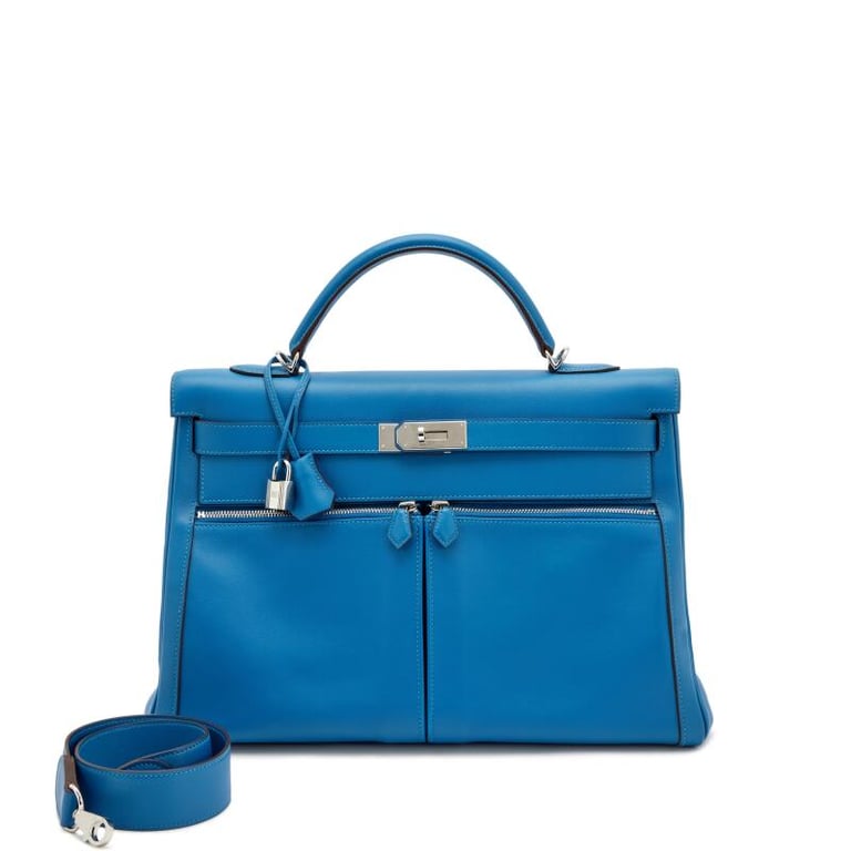 Hermes Bleu Mykonos Swift Kelly Lakis 40 Palladium Hardware, 2011