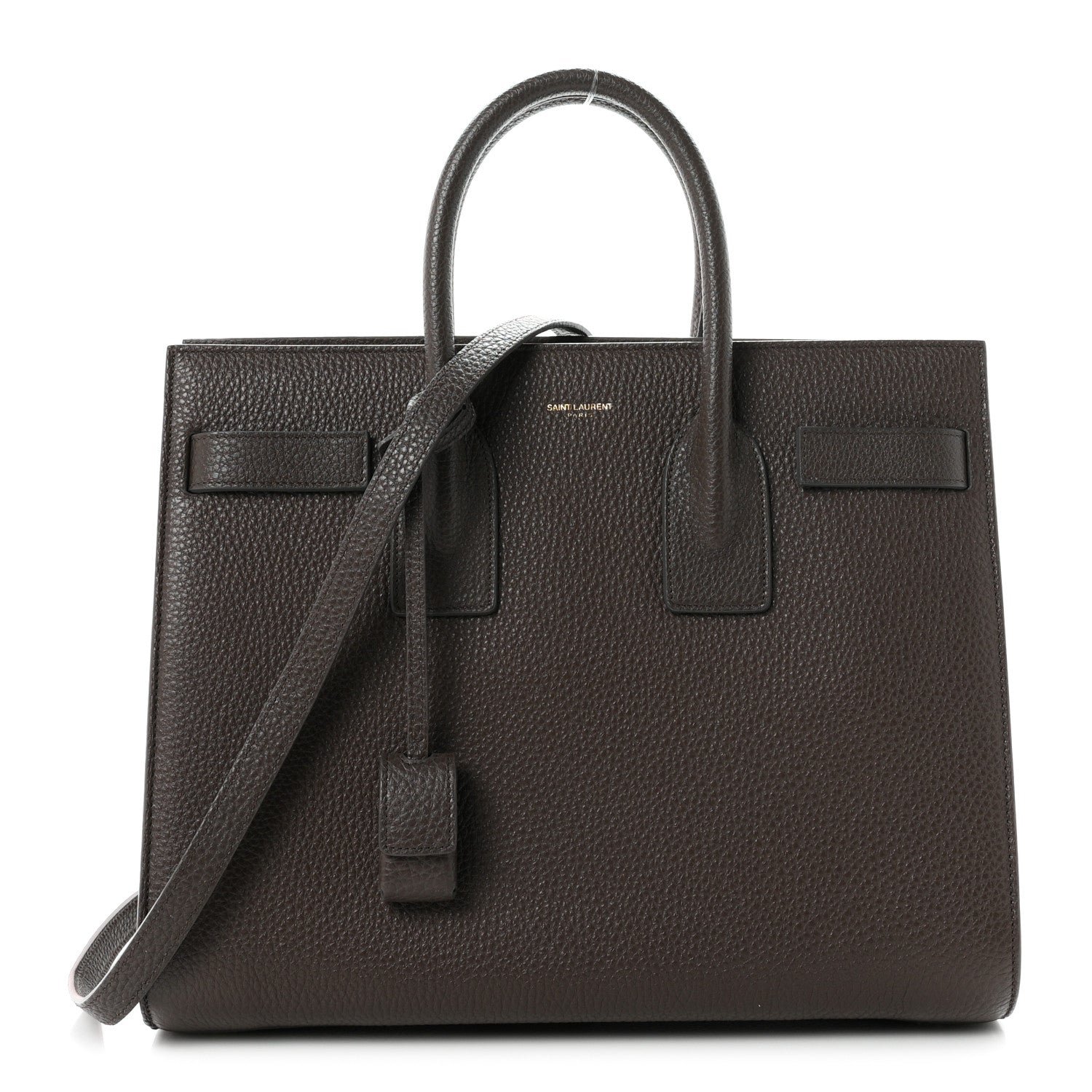 Saint Laurent Grained Calfskin Small Sac De Jour Fog