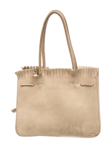 Ferragamo Suede Shoulder Bag