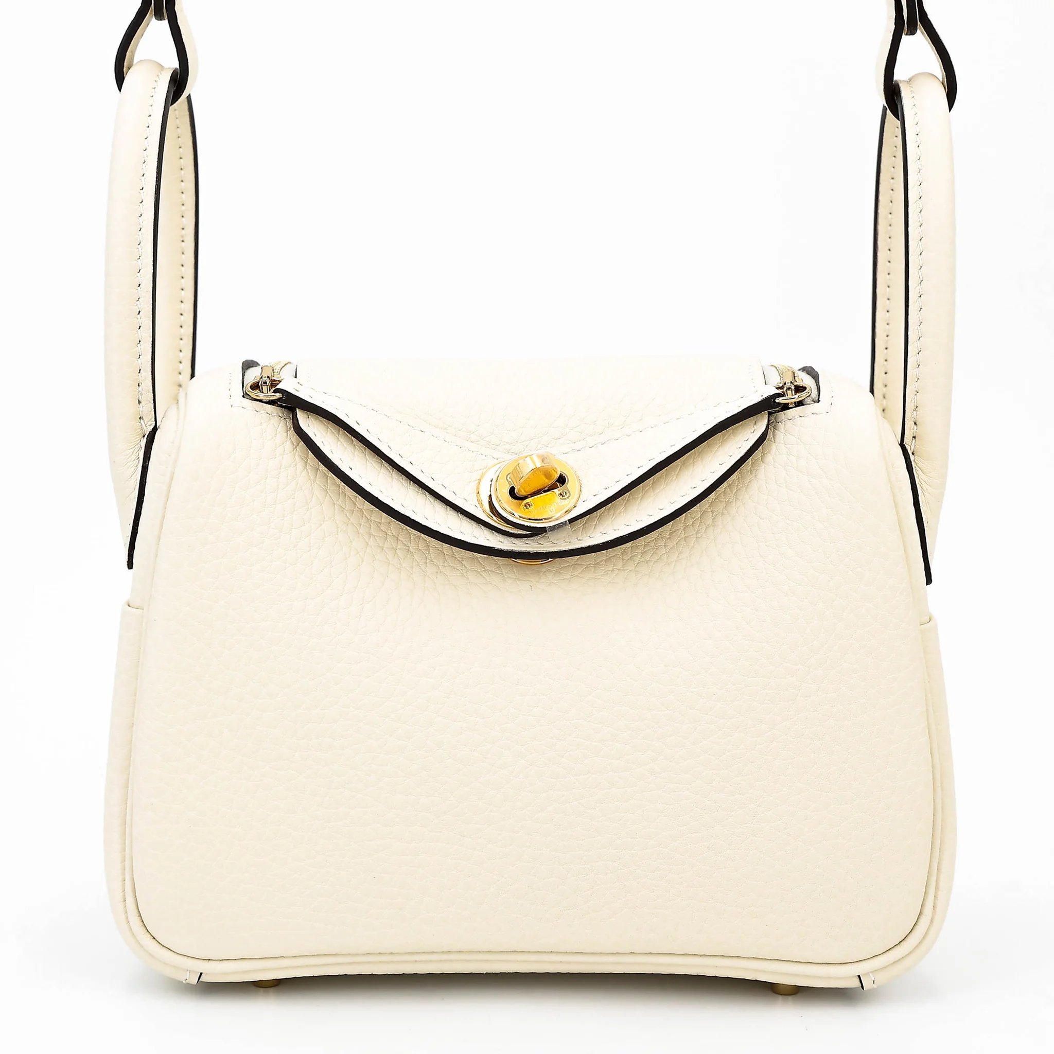 Hermes Brand New ( Rank N ) HERMÈS Mini Lindy II Cream (S0) Clemence Gold hardware G (2026)