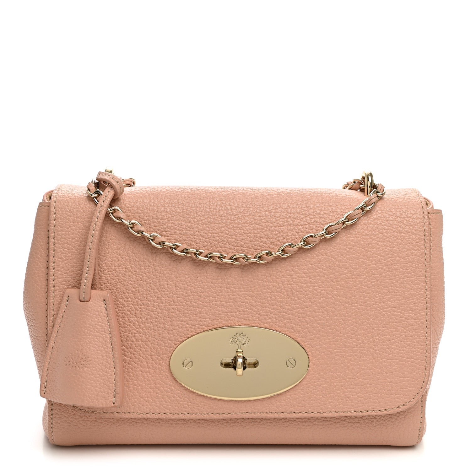 Mulberry Small Classic Grain Calfskin Small Lily Flap Light Salmon