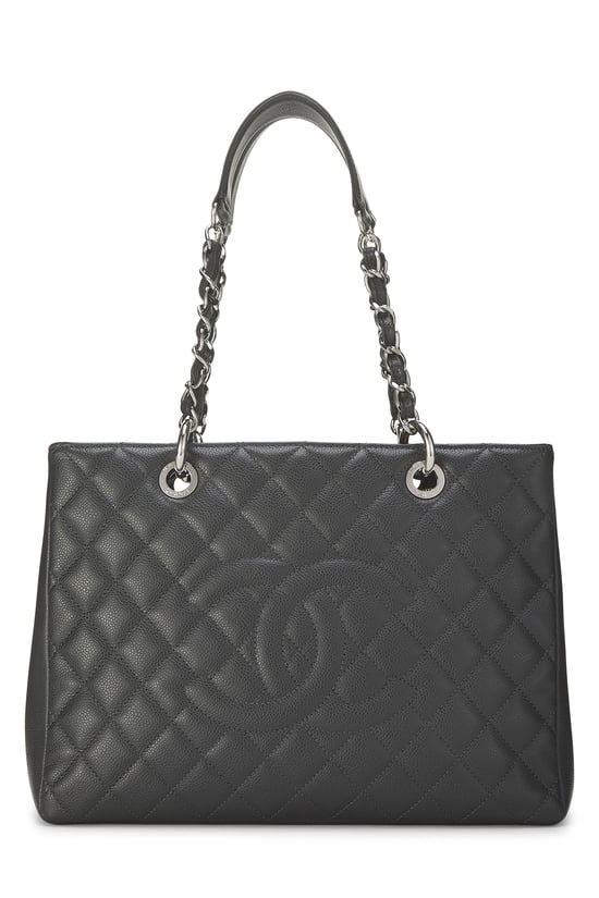 Grey Quilted Caviar Grand Shopping Tote (GST)
