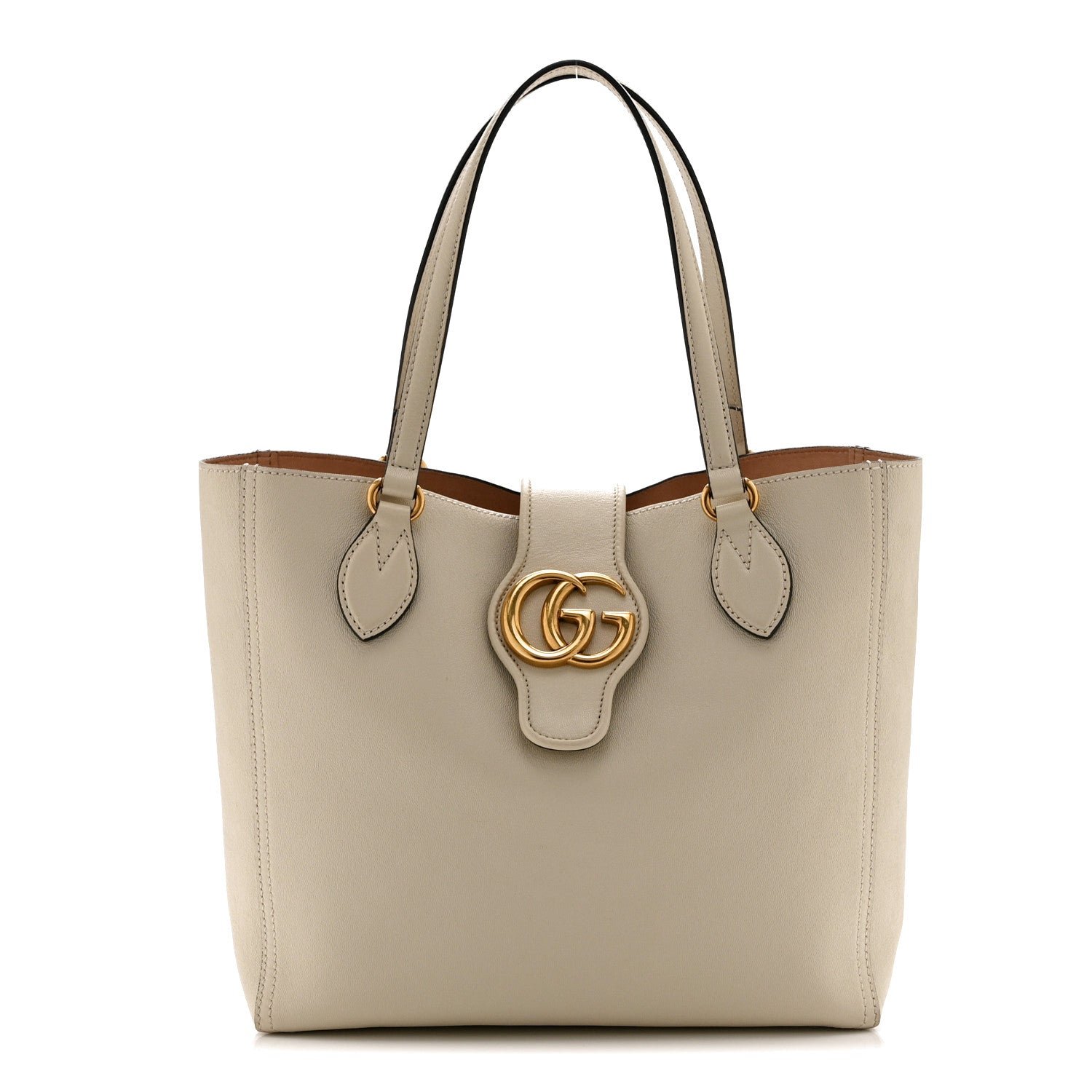 Gucci New Sakai Calfskin Lux Small Dahlia Tote Mystic White