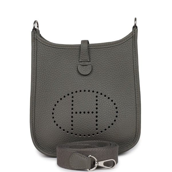 Pre-owned Hermes Evelyne TPM Gris Meyer Clemence Palladium Hardware