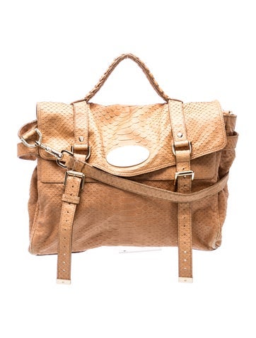 Mulberry Embossed Leather Top Handle Bag