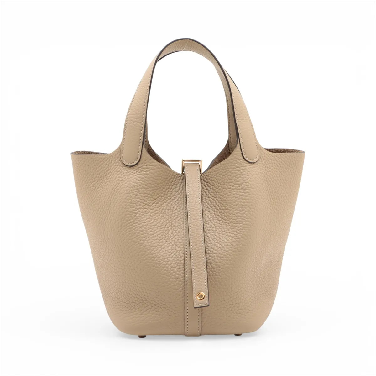 Hermes Hermès Picotin Lock 18 PM Taurillon Clemence Dune Gold Metal Fittings