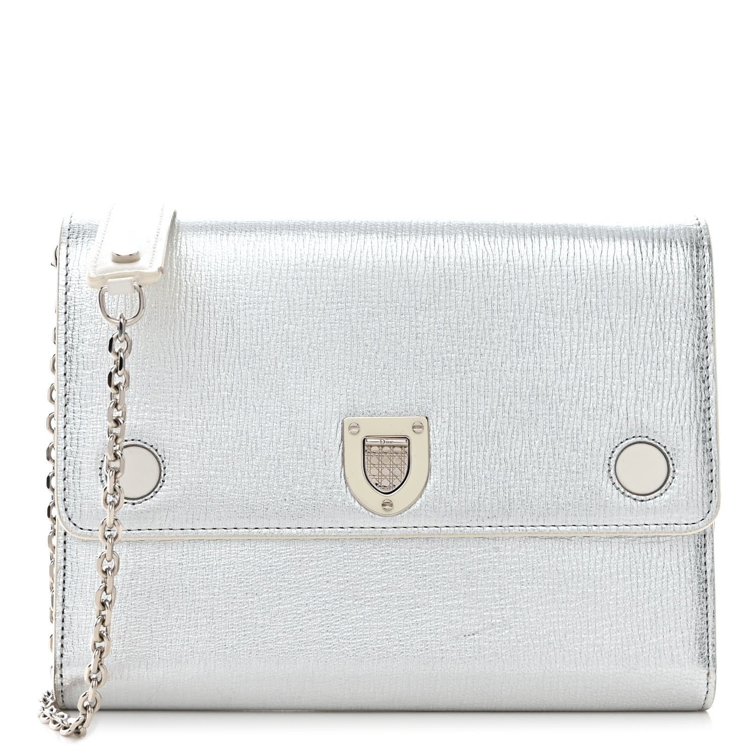 Dior Goatskin Diorever Wallet On Chain Argent