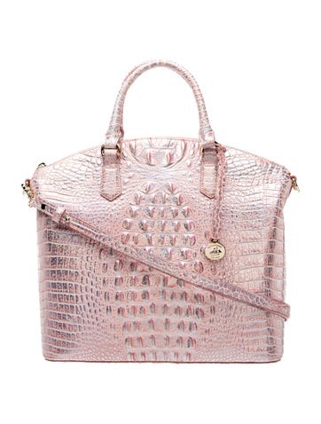 Brahmin Embossed Leather Top Handle Bag