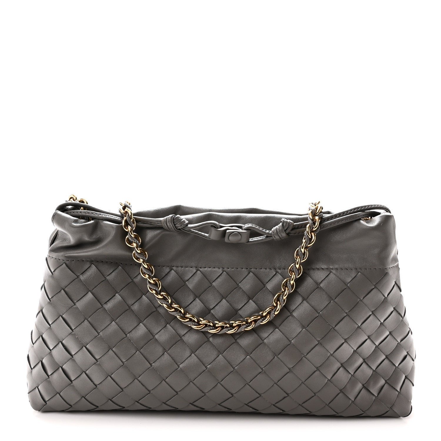 Bottega Veneta Nappa Intrecciato Dustbag Notte Shoulder Bag Basalt