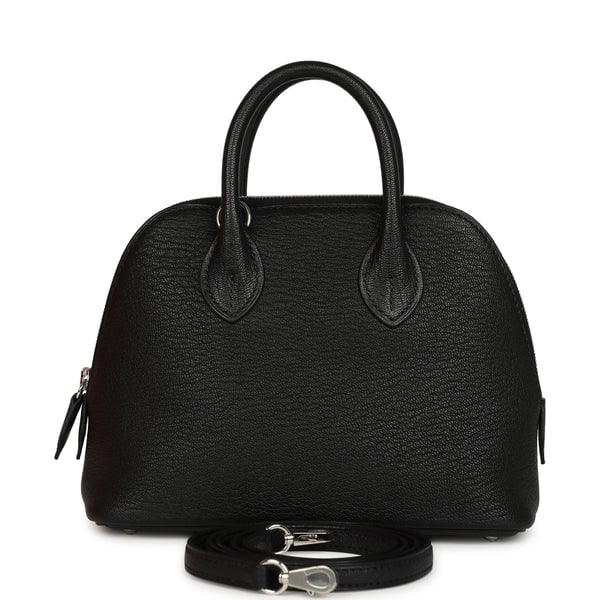 Hermes 1923 Bolide Mini Black Chevre Mysore Palladium Hardware