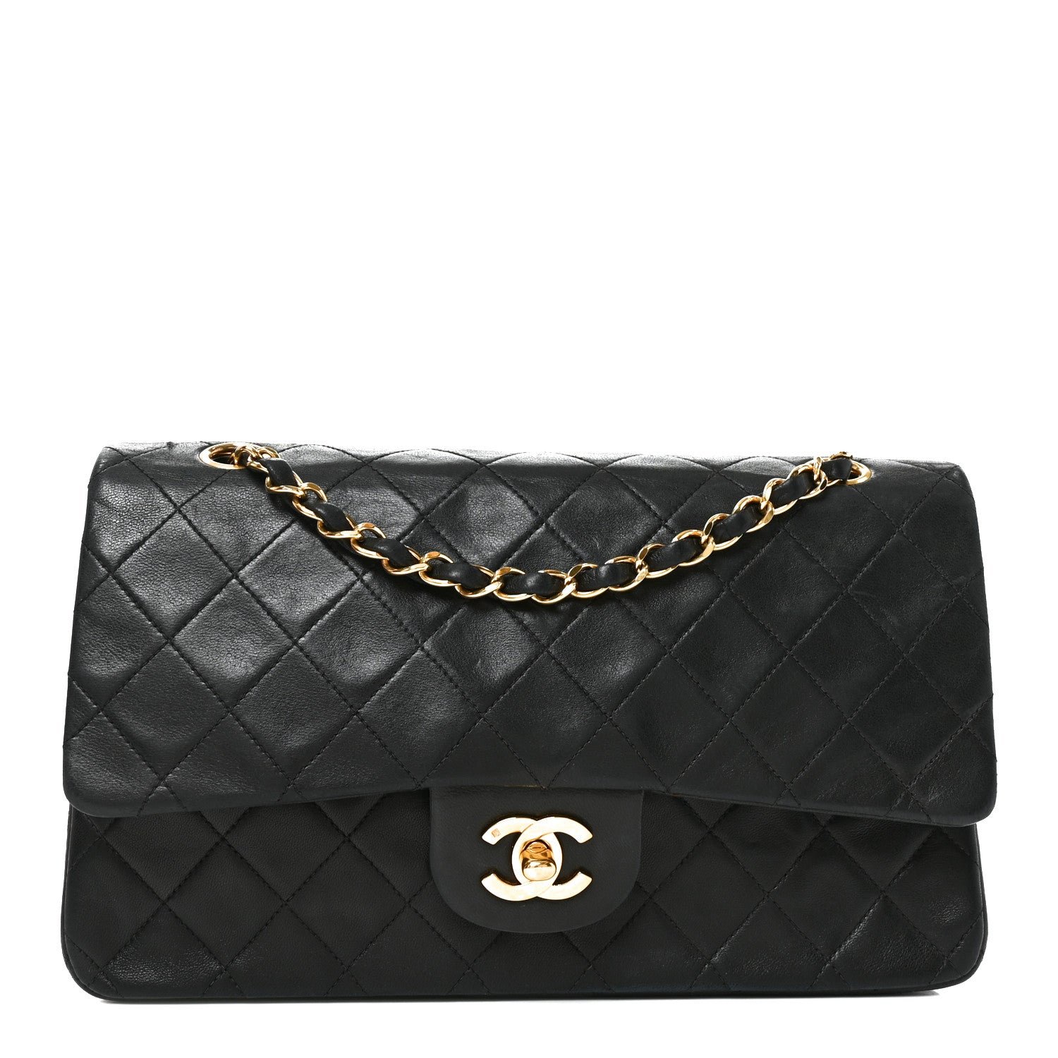 Chanel Lambskin Quilted Medium Double Flap Black