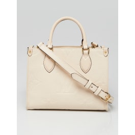 Louis Vuitton Louis Vuitton Creme Monogram Giant Empreinte Leather Onthego PM Tote Bag