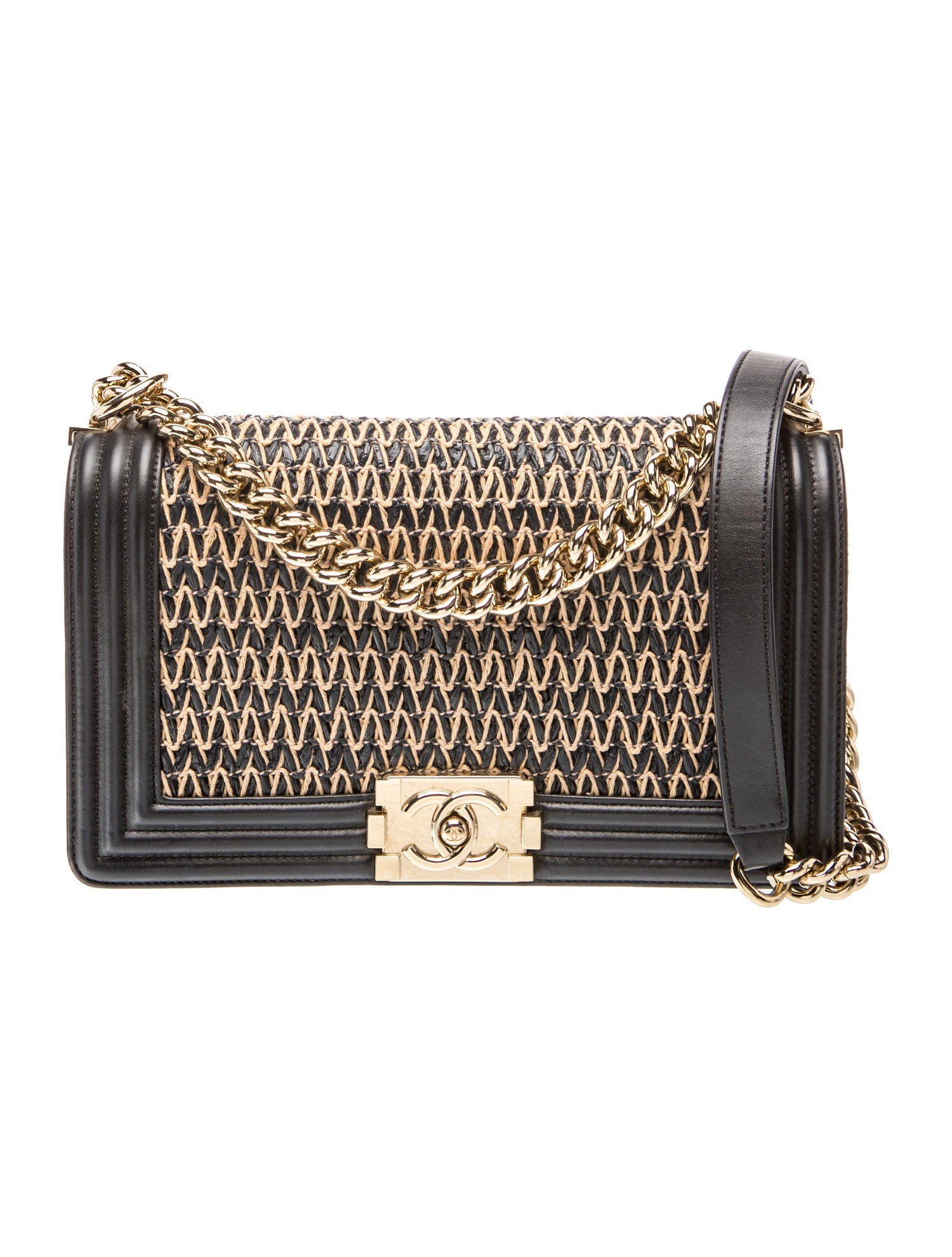 Chanel Medium Raffia Boy Bag
