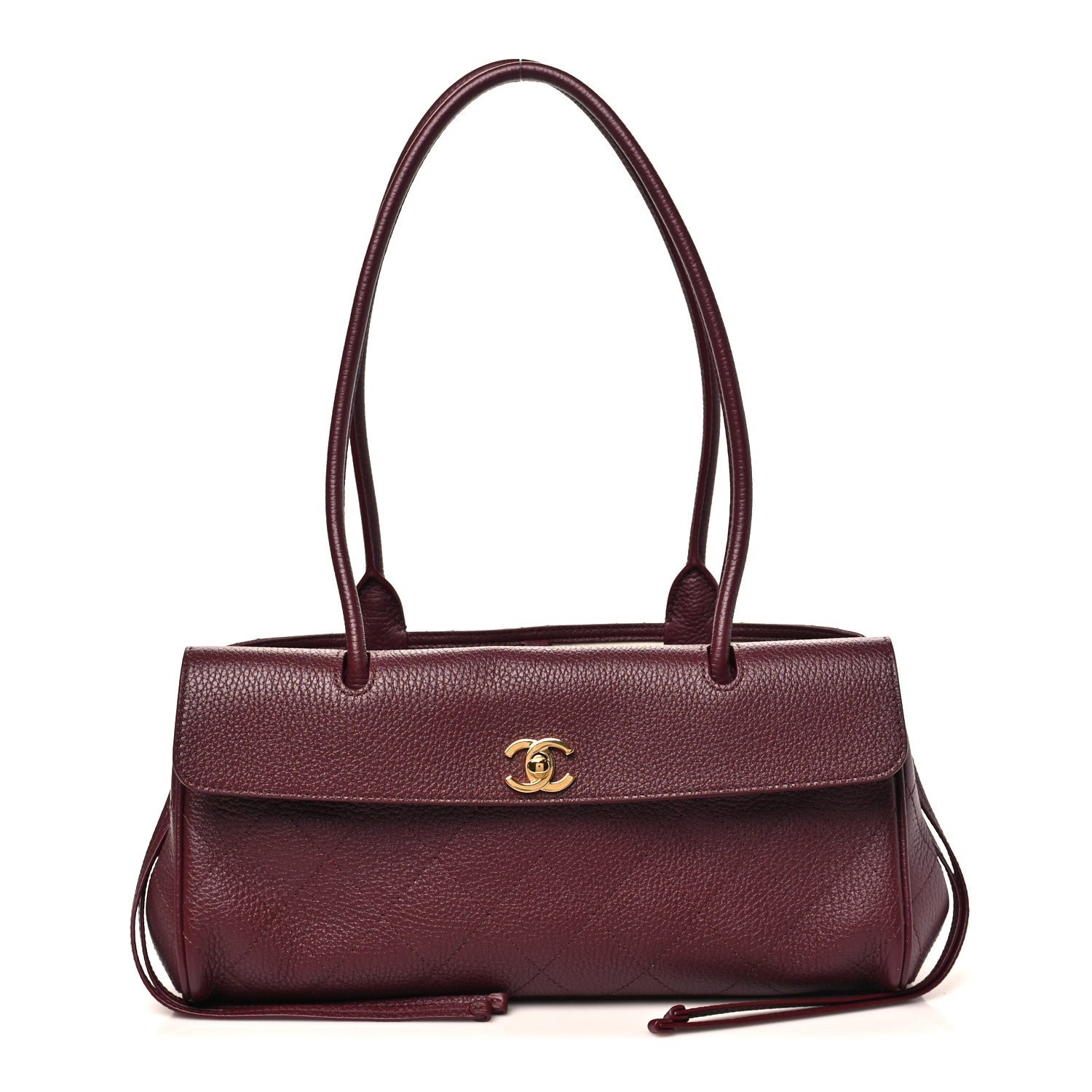 Chanel Grained Calfskin Stitched Urban Essentials Small Shopping Bag Burgundy
