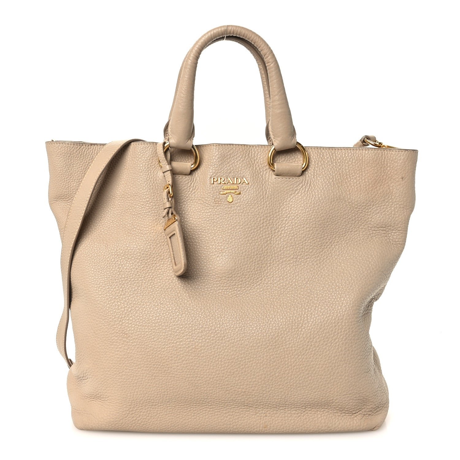 Prada Vitello Daino Shopping Tote Argilla