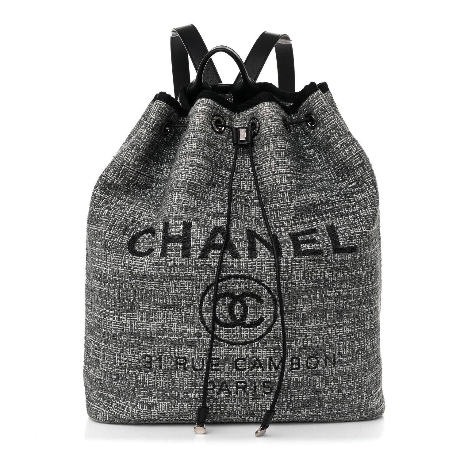 Chanel Canvas Large Deauville Backpack Charcoal