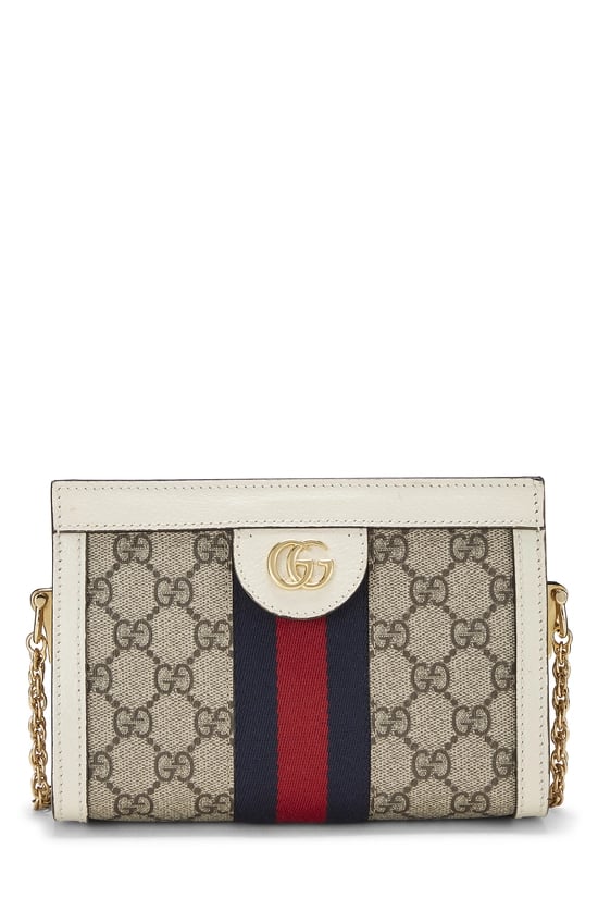 White GG Supreme Ophidia Shoulder Bag Small