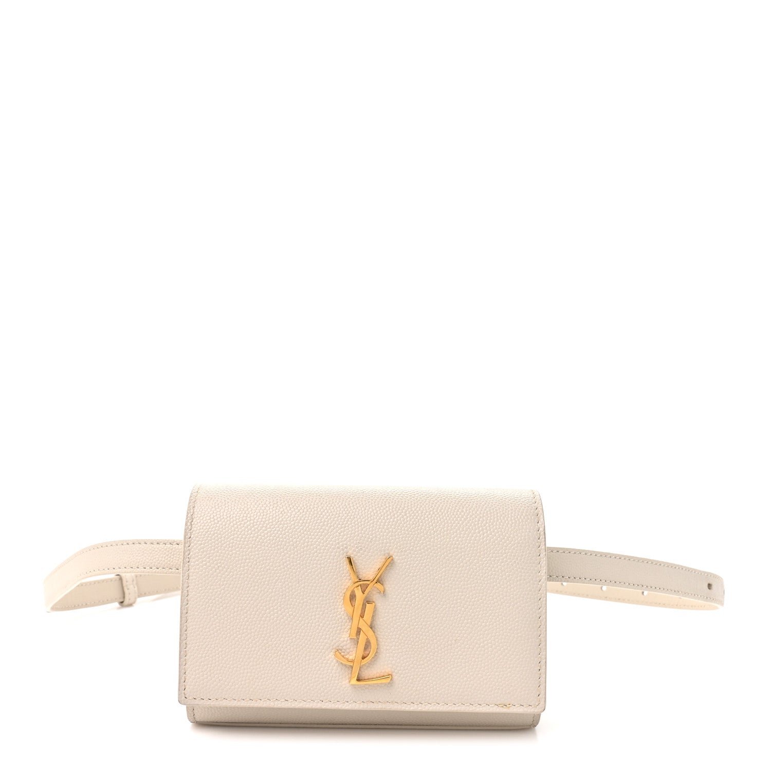 Saint Laurent Grain De Poudre Monogram Kate Belt Bag Crema Soft